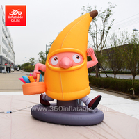 Personalizado 2.5 m de alta publicidad inflable personaje de película de dibujos animados primitivo humano vistiendo traje de plátano exposición espectáculo decoración" = 1 piezas
