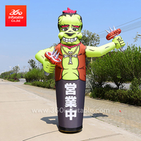 Bailarín de aire de monstruo verde personalizado bailarín de aire inflable publicitario con estatua de soplador al aire libre da la bienvenida a bailarina de aire de dibujos animados
