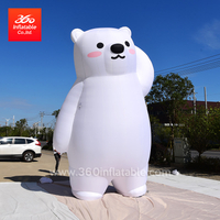 Oso polar blanco inflable gigante de 6 m para publicidad Oso polar animal inflable de Navidad con LED para venta de decoración al aire libre