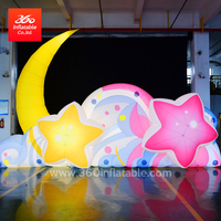 Inflables inflables de dibujos animados de pared de luna y estrella