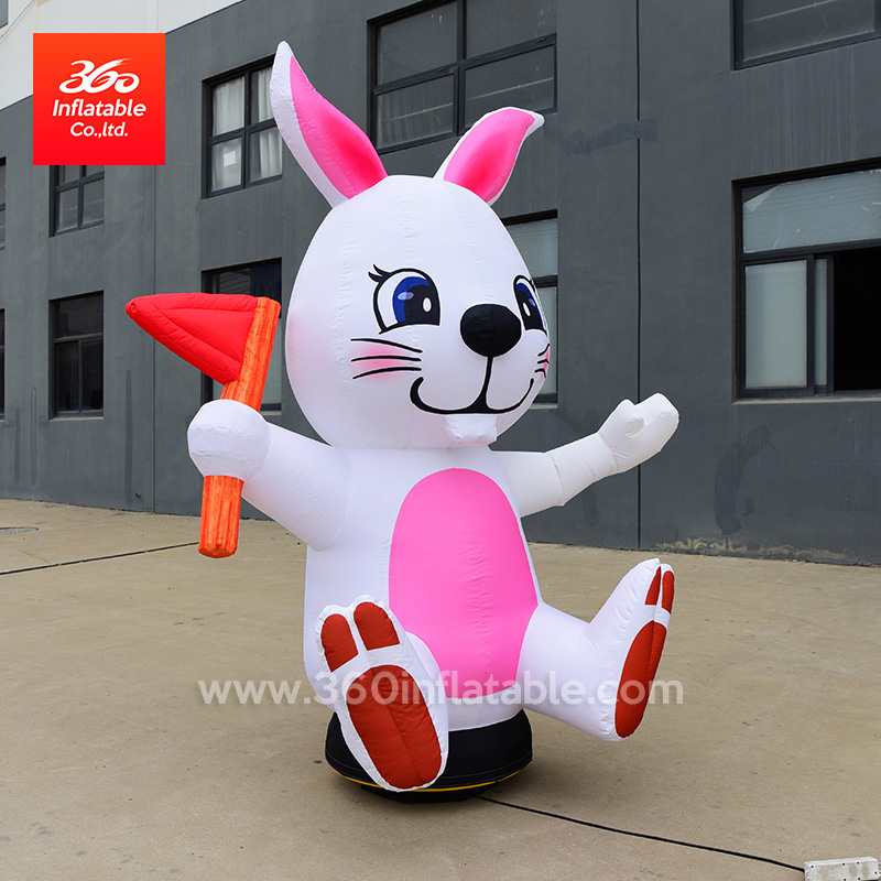 Publicidad Inflable animal conejo forma bienvenida bailarina de aire con luz LED Bailarina inflable barata de conejo de dibujos animados para la venta