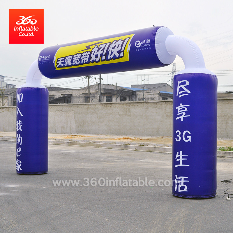 Impresión personalizada del arco inflable de la publicidad de las telecomunicaciones de China