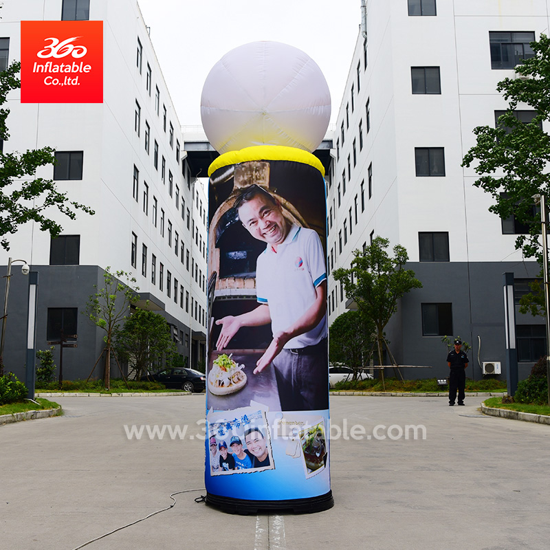 VENTAS CALIENTES iluminación inflable tubo LED tubo de pilar con soporte de aire columna de tubo de publicidad inflable hecha a medida
