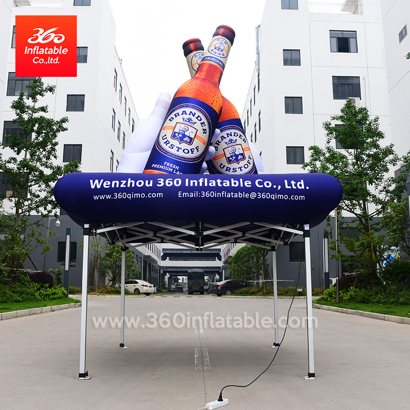 Publicidad inflable de los inflables de la botella de cerveza del logotipo de encargo modificada para requisitos particulares