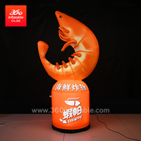 Poste de luz con logotipo de impresión gratuita inflable que hace publicidad Poste de luz de cangrejo de dibujos animados LED con soplador para postes de luz decorativos