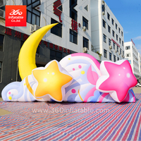 Iluminación inflable publicitaria, productos de diseño personalizado, cielo, luna y estrella, tablero de fondo con led para decoración de escenario al aire libre