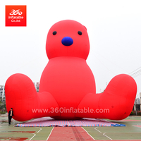 Aduana inflable enorme de las mascotas de la historieta del oso rojo de la altura del 18m