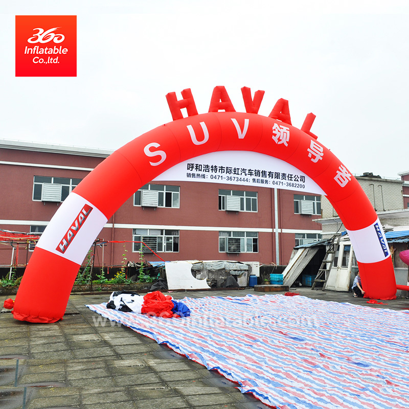 Aduana roja inflable del arco rojo de la promoción de la publicidad de Havel de la marca auto de SUV