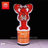 Lámpara de logotipo de impresión gratuita inflable, lámpara de cangrejo de río de dibujos animados con soplador para accesorios decorativos, poste de luz