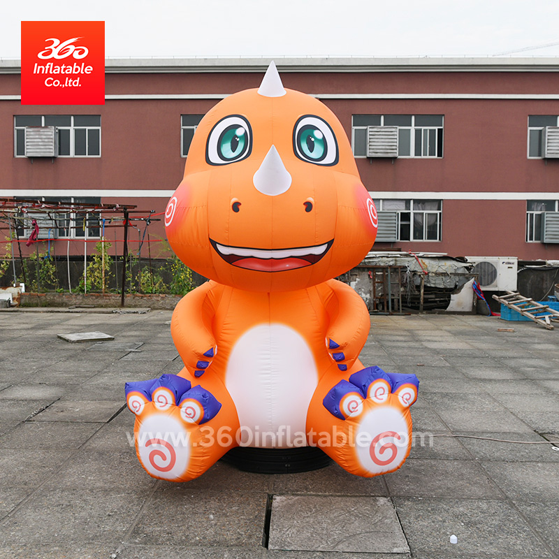 Dinosaurio inflable modelo de dibujos animados, figura inflable personajes de dibujos animados estatua Animal dinosaurio dragón inflable para espectáculo de escenario
