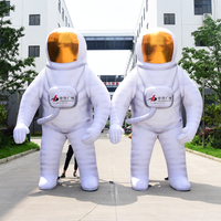 Astronautas de dibujos animados inflables en movimiento de 3 M que hacen publicidad de dibujos animados inflables para decoración personalizada