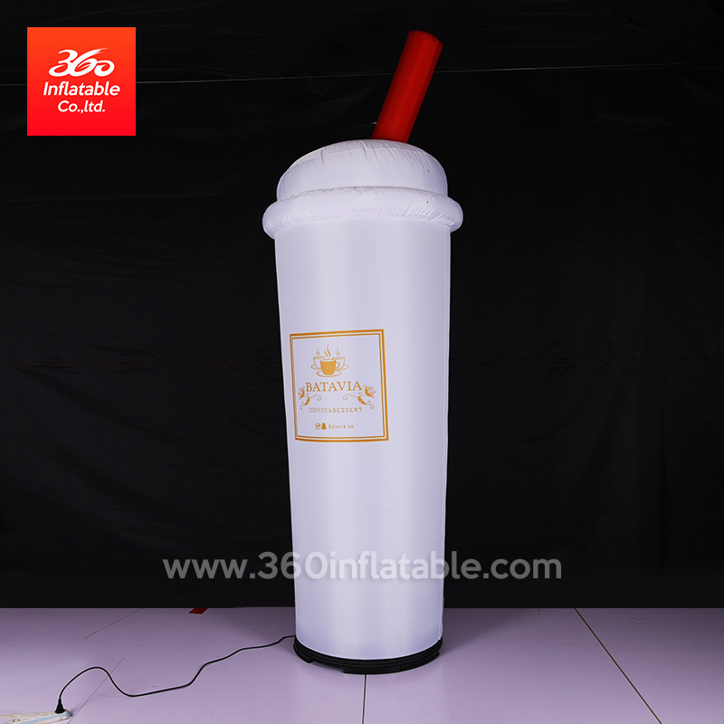 Botella de bebida de jugo de cubo inflable gigante al aire libre / Promoción publicitaria Modelo de botella de bebida led inflable para la venta