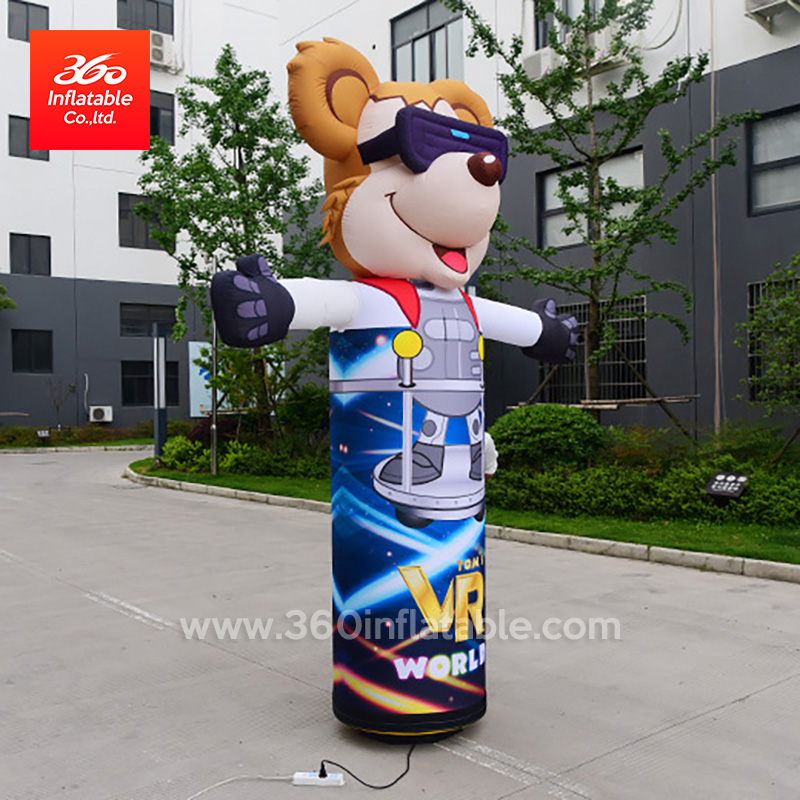 Lámpara de dibujos animados de oso lindo Publicidad personalizada Lámparas de tubo de mascota de oso encantador inflable Personalizar